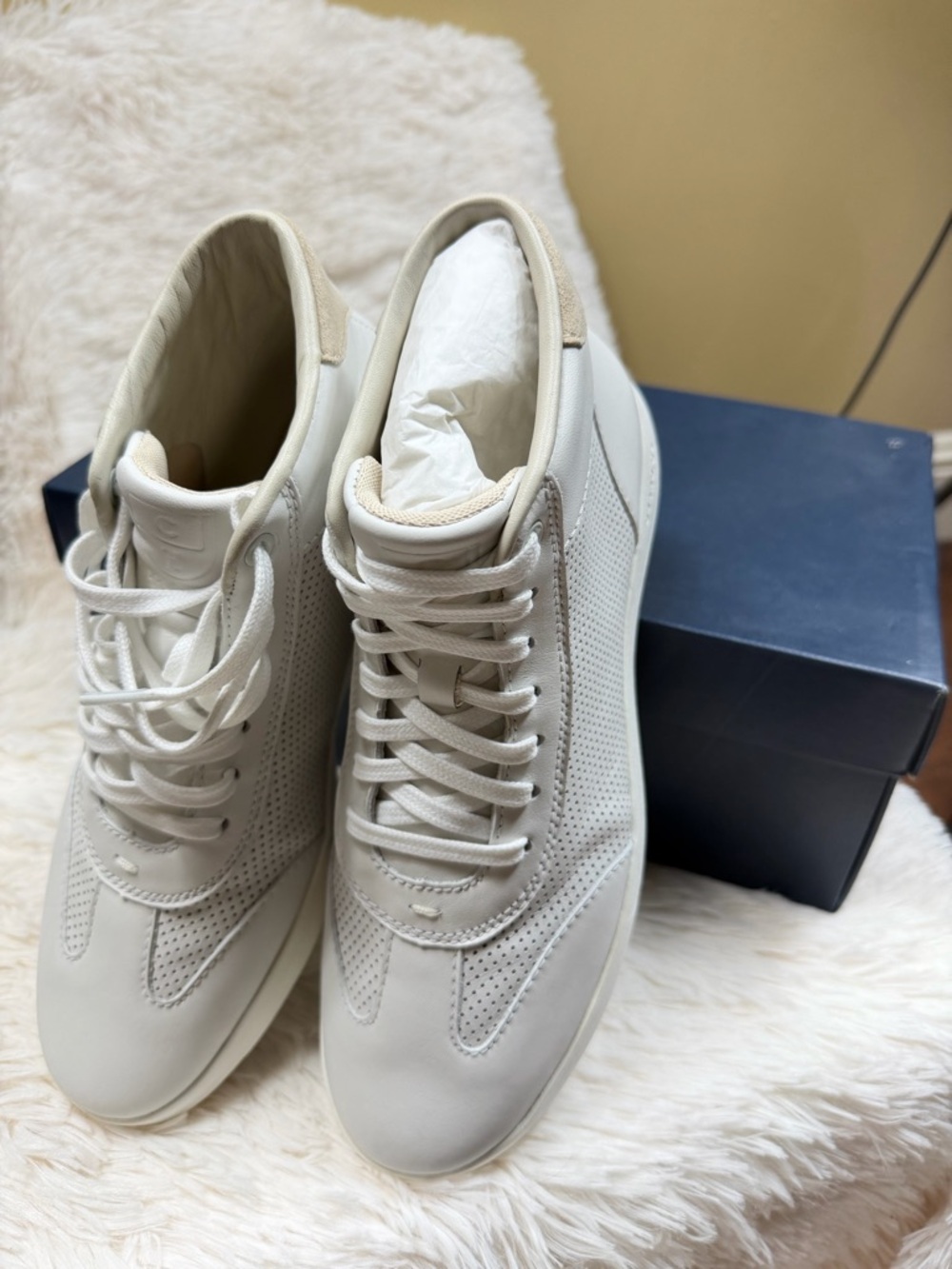 Cole Haan unsex Grand ProCream/White Leather Sneakers